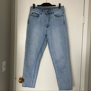 Leith Raw Hem Ankle Length Light Wash Jean 30